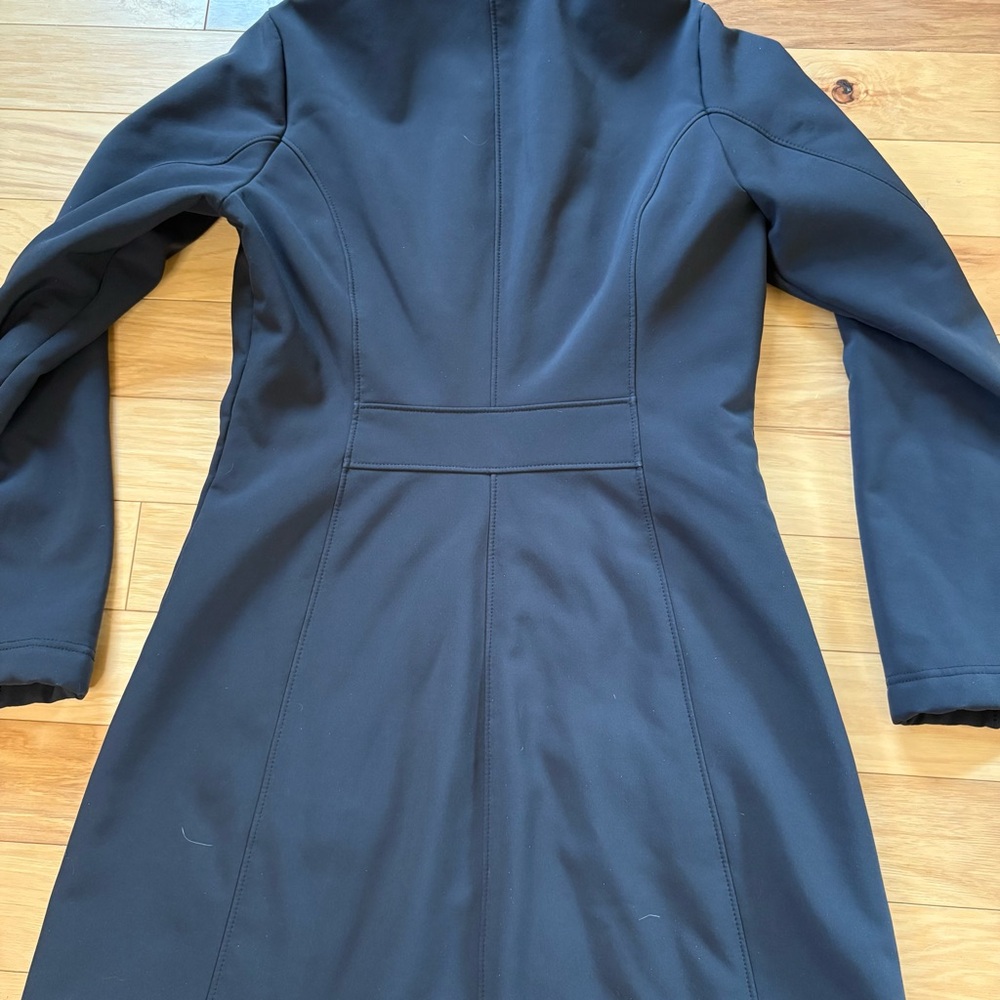 Patagonia Fleece Lined Trench Coat Womens Sz M Black Polartec Windbloc Jacket - Picture 11 of 11